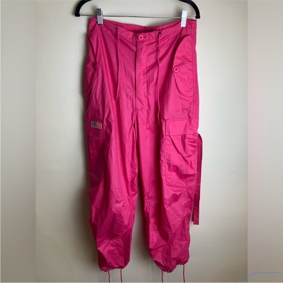 NWT DOLLS KILL UFO CONTEMPORARY- HOT PINK CLASSIC WIND PANTS size small - Picture 4 of 7